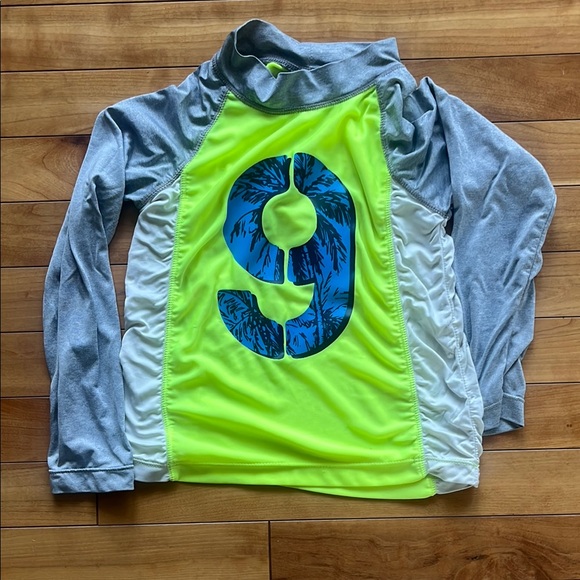 OshKosh B'gosh Kids Rashguard - Gray and Neon Yellow - Picture 1 of 5